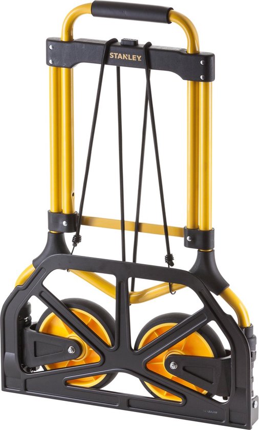 Stanley Foldable Trolley FT582 - Capacité de charge jusqu'à 90KG - Chariot de transport - 50 x 45 x 98 CM - Aluminium léger - Noir/jaune