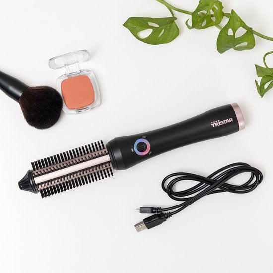 Tristar HD-2503 - Brosse thermique 3 niveaux de température - Revêtement céramique - Sans fil - Format voyage