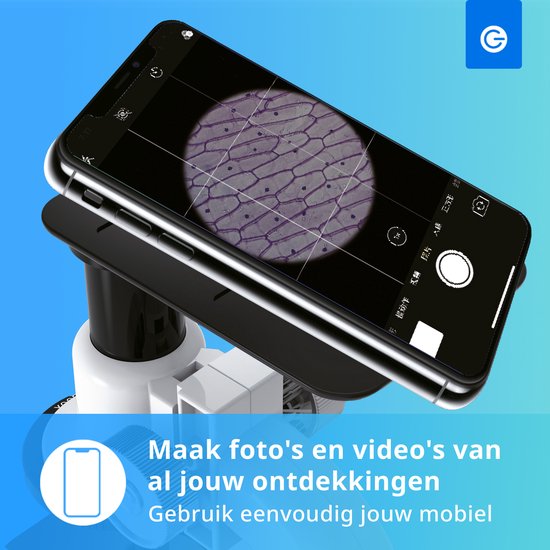 Silvergear Microscope pour enfants - Grossissement 200x à 1200x - Microscope pour enfants avec préparations et lumières LED - Jouet éducatif - Cadeau pour garçons et filles - 6, 7, 8, 9, 10, 11, 12, 13, 14, 15, 16+ ans - Blanc