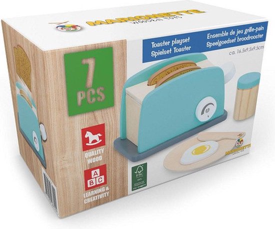 Marionette - Set de grille-pain en bois - 7 pièces - 1 set