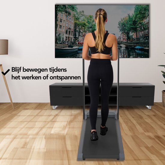 Tapis de course Brixy pour la maison - Bluetooth - 1-10 km/h - pliable - 120 x 53 x 12 cm - Anthracite