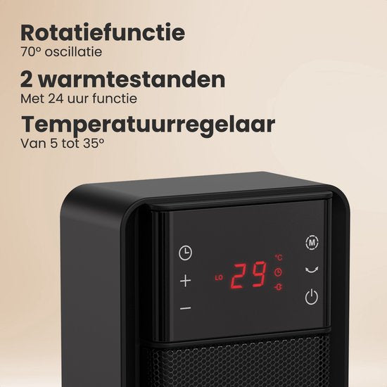 Auronic Réchaud électrique - Réchaud céramique - Réchaud à tour - Chauffage 2000W - Noir