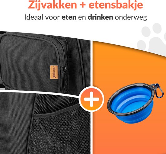 Sac à dos Cadoca pour chien - jusqu'à 20kg Réglable 31x30x41cm - Noir