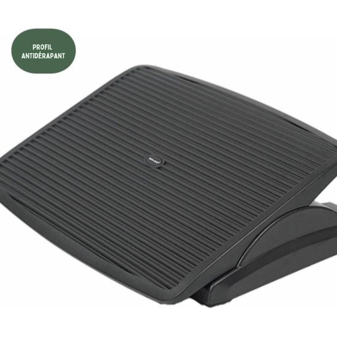 Repose-pieds ergonomique pour bureau - BRASQ - Accessoires de bureau - Réglable - Antidérapant - Noir