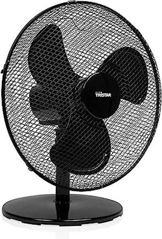 Ventilateur de table 40 cm - 3 vitesses - Oscillation 85° - Débit d'air réglable - Tristar VE-5728 - Noir
