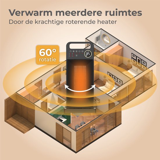 Nuvance - Réchaud électrique - 2000W - Réchaud de terrasse - Réchaud céramique - Réchaud à ventilateur - Chauffage électrique
