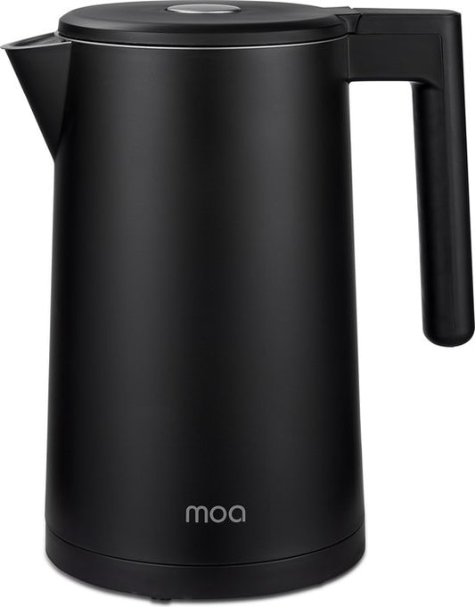 Bouilloire MOA avec contrôle de la température - 1,7 litre - Double paroi - Fonction maintien au chaud - Bouilloire électrique - 2200W - Noir