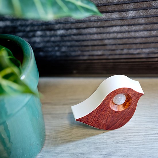 Nexxt Oiseau sonore avec détecteur pour toilettes - Volume réglable - WC - Détecteur de mouvement - 10,2 x 3,5 x 8,6 cm - 90 g - Boîte - Boîte à oiseaux - Marron foncé
