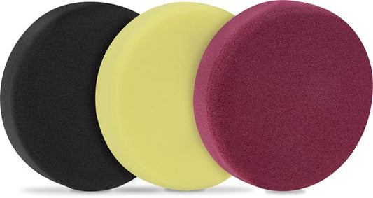 VONROC Disques de polissage/Pads de polissage en mousse pour polisseuses - Kit de démarrage - 125mm, 3 pièces