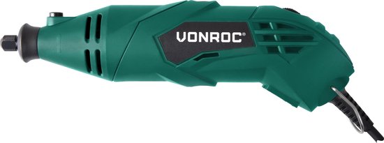 VONROC Multitool - Rotatif - 160W - 232 accessoires, 2 embouts, manche flexible et sac de rangement inclus