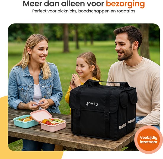 Goliving Bicycle Bag 45 Liter - Sacoche double pour vélo - Imperméable - Avec réflecteurs - Vélos électriques - Noir