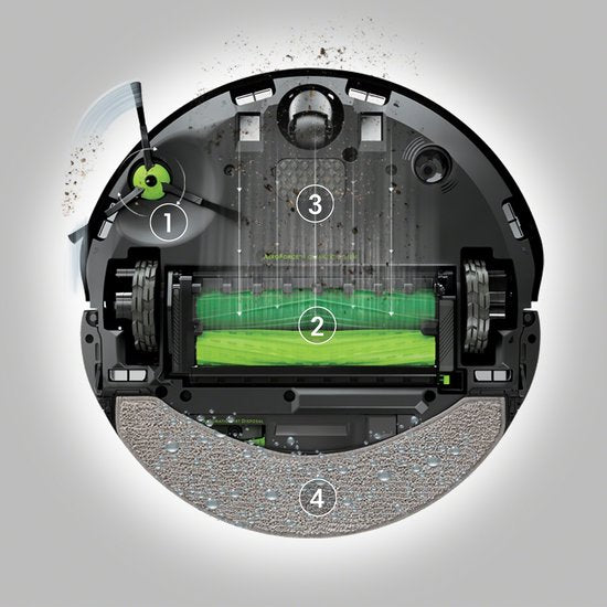 iRobot Roomba Combo 10 Max + AutoWash Dock - Robot aspirateur et robot laveur - Autonettoyant - Détection et évitement des objets - X0858