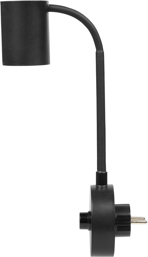 Smartwares IDE-60066 - Veilleuse blanc chaud dimmable - 2700-3000K - 200 Lumen - Col flexible - Directement dans la prise - Noir - Liseuse / Lumière d'ambiance