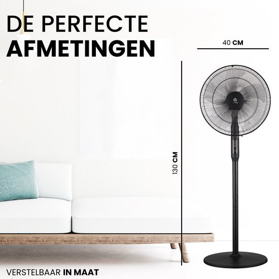 AirKing Ventilateur sur trépied 3-en-1 avec télécommande - Ventilateur vertical économe en énergie avec 3 réglages de vitesse - Ventilateur de refroidissement avec minuterie et mode nuit pour un refroidissement optimal - Noir