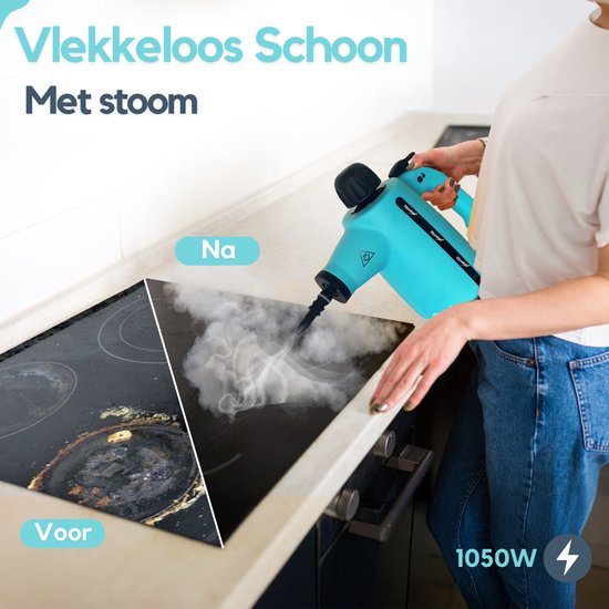 Spalax 14-en-1 Nettoyeur vapeur - 3.5 Bar Nettoyeur vapeur à main - Nettoyer les taches - Nettoyer à la vapeur le sol, le canapé, le tapis et les vêtements - Nettoyeur vapeur à main - Nettoyeur de tapis - 1050W - 350 ML
