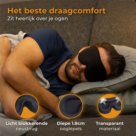 Nuvance - Masque de sommeil ajustable - 100% occultant - mousse à mémoire de forme respirante - pour hommes, femmes et enfants - Masque de sommeil pour les yeux