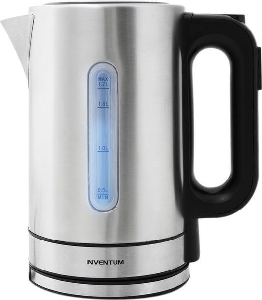 Inventum HW817D - Bouilloire - Capacité 1,7 litre - Acier inoxydable - Fonction maintien au chaud - Éclairage LED - 2200 watts - Acier inoxydable/Noir