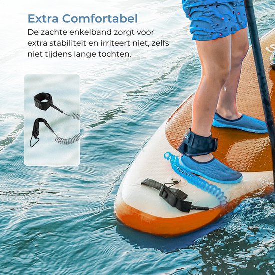 Supper Sup Board XL - Max. 220KG - Gonflable - Planche à pagaie - Étui étanche pour téléphone portable - Pompe - Palme - Leash - Sac de transport - 335 x 81 cm - Orange