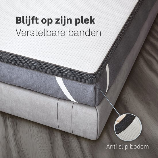 CozySense® Topper 90x200 - Surmatelas - Matelas de terrasse - Mousse à mémoire de forme avec gel réfrigérant - CertiPUR® - Fermeté moyenne - 8 CM - Housse lavable