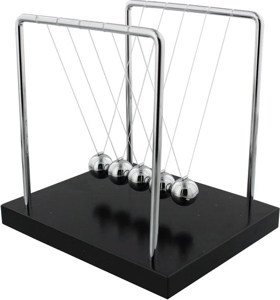 Newton cradle XL - Pendule de Newton de haute qualité - Balles - Bureau - Décoration - Physique - Accessoires - Bureau