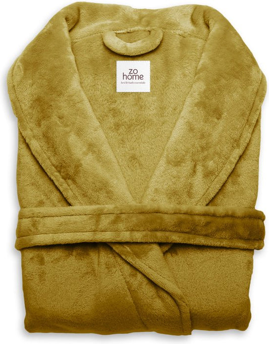 Zohome Peignoir Cara - Peignoir pour Dames et Messieurs - L - Manteau du matin - Convient pour le sauna - Or