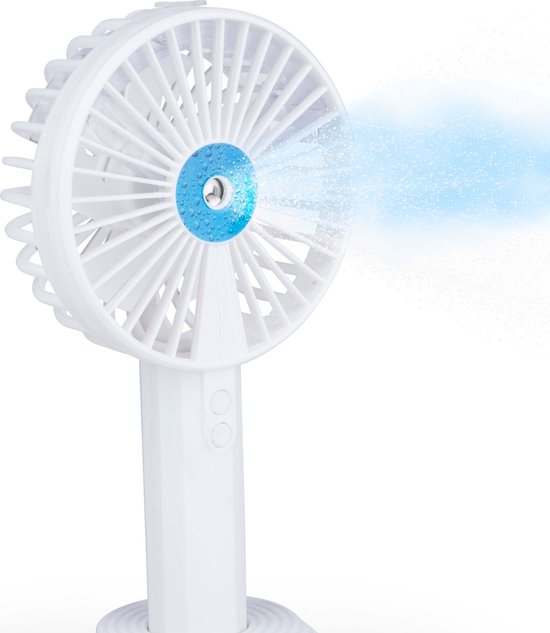 Lifetime Air Hand Fan - Ventilateur USB avec jet d'eau - 1200 mAh - Mini ventilateur avec jet d'eau - Blanc