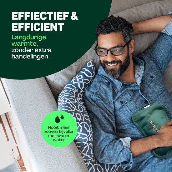 Vulpes Goods® - Carafe électrique - Flanelle verte douce - Affichage numérique - Sans fil et économe en énergie - Chauffe-mains inclusCompter les douleurs menstruelles et musculaires - Carafe chaude pour le lit