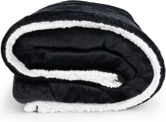 O'DADDY® Couverture en polaire - Plaid en polaire - Couverture en polaire avec manches - Super doux - Plaids avec manches - Sweat à capuche - Sweat à capuche hommes - Sweat à capuche femmes - Sweat à capuche unisexe - Sweat à capuche noir