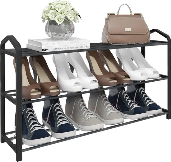Rangement pour chaussures - Support pour chaussures - Rangement pour chaussures - Rangement pour chaussures - Etagère pour chaussures - Support pour chaussures - Présentoir pour chaussures - Noir - 79x19.5x45cm