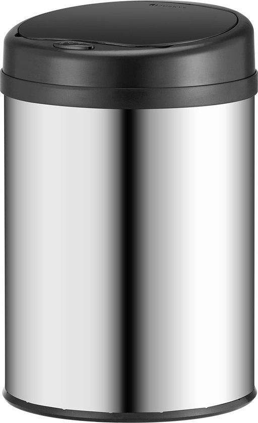 Poubelle automatique / Poubelle / Poubelle à détecteur - 30 litres - Argenté - Rond