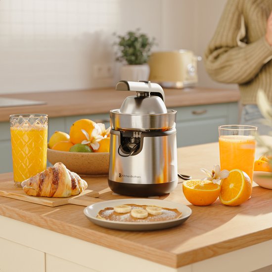 KitchenBrothers Presse-agrumes - Avec bec et poignée - 0.35L - acier inoxydable