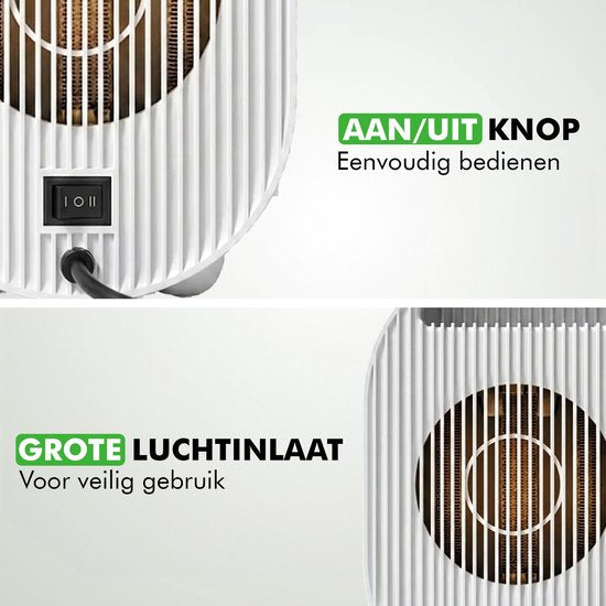 Travelhawk Chauffage électrique - Chauffage céramique - 3 niveaux - 1200W Chauffage - Chauffage électrique avec indication LED - Rotatif - Noir