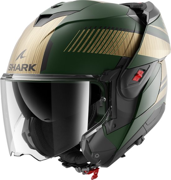 Shark Oxo system helmet casque moto Sikter mat vert or - Taille M