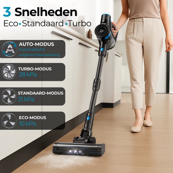 Sanovy AutoDock X28 Aspirateur-balai avec station de vidange - sans fil - alimenté par batterie - 350W - 28Kpa - avec accessoires - Aspirateur sans sac et sans fil