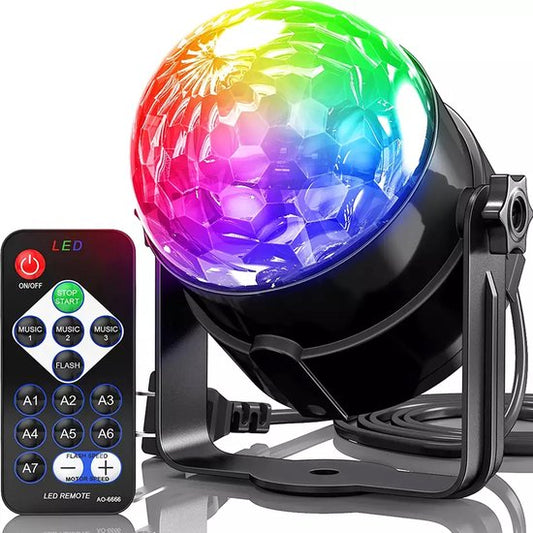 Denver Rotating Disco Light - LED - Discoball - Contrôlé par la musique - Télécommande - Adultes / Enfants - LDB318