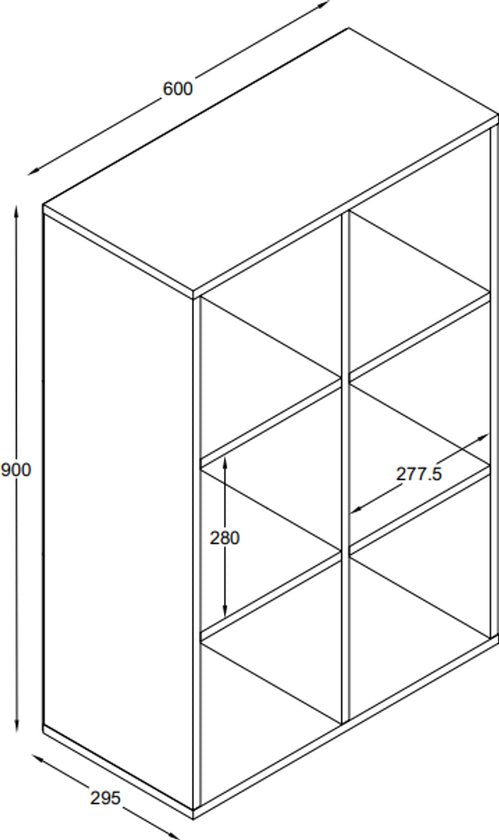 VDD - Etagère avec 3 boîtes de rangement - Armoire murale - Etagère blanche - Etagère - Armoire murale - Armoires murales Living room - 6 étagères - Blanc