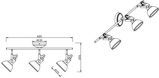 REALITY GINA - Spot - Noir mat - excl. 3x E14 40W