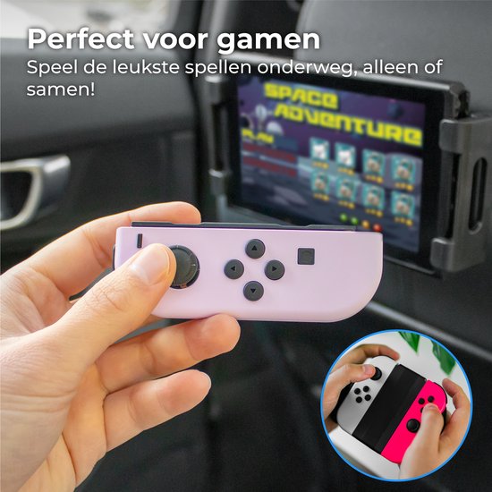 Nuvance - Support de tablette pour voiture - Inclinable et pivotant - Support de tablette - Support d'appui-tête - Convient à la Nintendo Switch et au téléphone