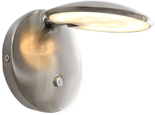 Steinhauer Zenith LED - Applique moderne - Acier - H:12cm - Ø:12cm - Universelle - Pour l'intérieur - Métal - Appliques - Chambre à coucher - Salon