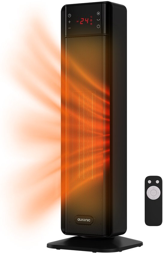 Auronic Réchaud électrique - Réchaud céramique - Réchaud à tour - Chauffage 2000W - Noir
