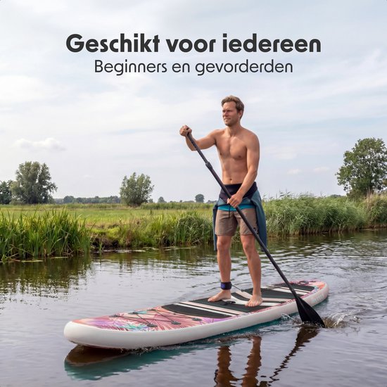 LifeGoods PaddlePro SUP Board - avec siège - Planche à pagaie gonflable - Ensemble complet - Max. 150KG - 320x81cm - Tropical Pink