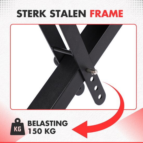 Banc de Fitness Fitby - Banc de Halter - Banc de presse - Banc d'exercice - Réglable - Capacité de poids de 150 kg - Pliable - Noir