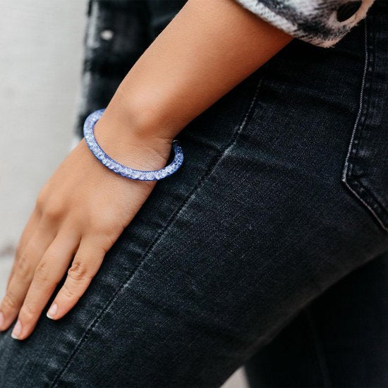 Yolora Ladies Mesh Bracelet - Kalpa Camaka Crystals - Violet - Bracelet femme violet - Bijoux - Coffret de luxe - Coffret cadeau - Coffret exclusif - Bel emballage cadeau