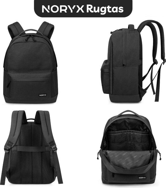 Noryx Origin Backpack 27L - 15.6 inch - Sac à dos pour ordinateur portable - Sac d'école - Homme et femme - Splashproof - Noir