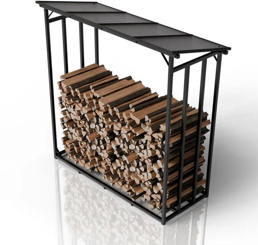 Support pour bois de chauffage / Support pour bois - Extérieur - Toit et bâche inclus
