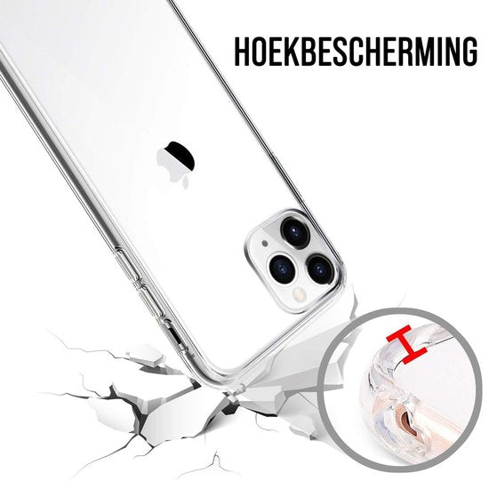 Podec Phone Case Transparent Suitable For iPhone 11 pro max Case Transparent And Screen Protector Protective Glass