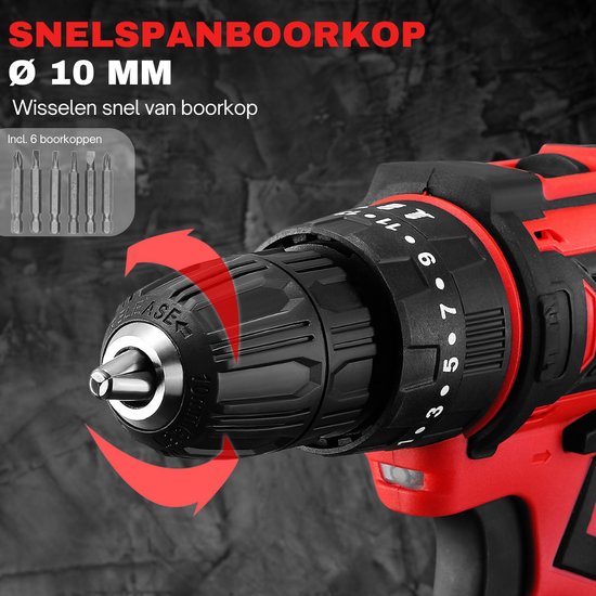 VERTREX Accu Screwdriver 18V - Perceuses sans fil - Perceuses sans fil - Perceuses - 2 batteries incluses