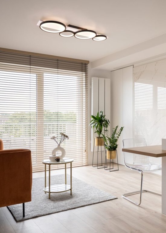 Trio Leuchten - Plafonnier Medera 4 lumières L 100 cm blanc noir