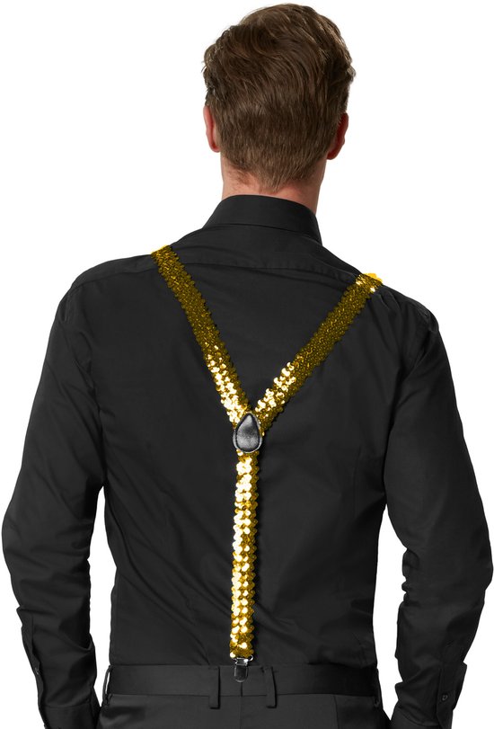 Bretelles à paillettes Dressforfun - déguisement carnaval - Doré