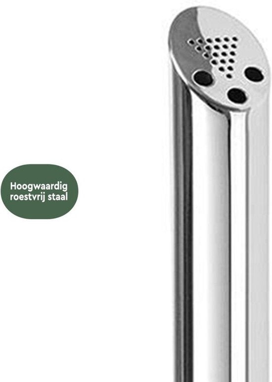 BRASQ Cendrier vertical en acier inoxydable d'une capacité de 2 litres Poteau pour fumeurs Colonne pour fumeurs - 21x21x92 cm - Cendrier vertical pour l'intérieur et l'extérieur